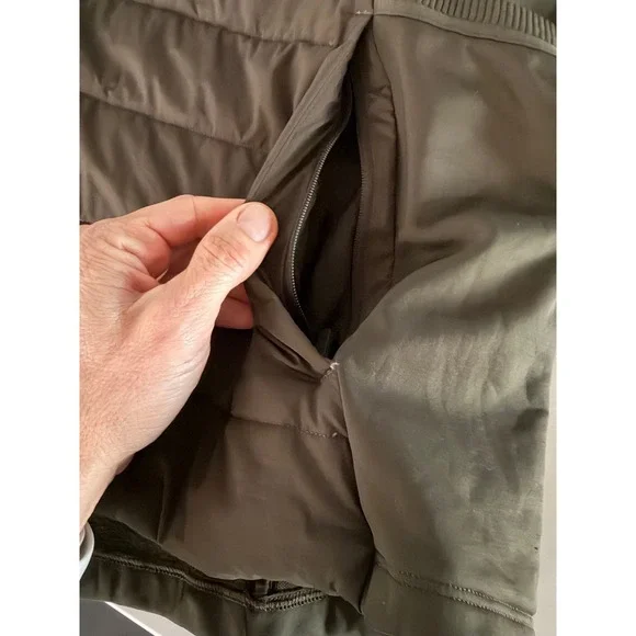 Lululemon Down For It All Half Zip Jacket Dark Olive Green Sz 8 Running Pullover - Picture 4 of 10